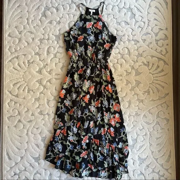 Joie Deme Sleeveless Floral 100% Silk Midi Dress - Picture 3 of 7